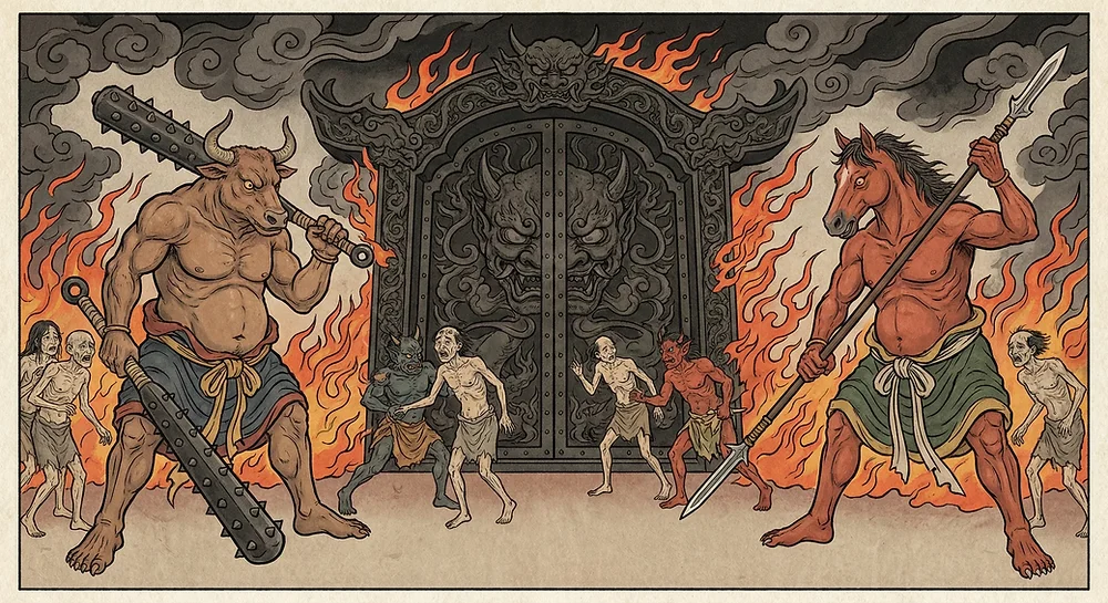 Gozu et Mezu : gardiens des enfers japonais, folklore japonais et culture Dai Yokai Bretagne