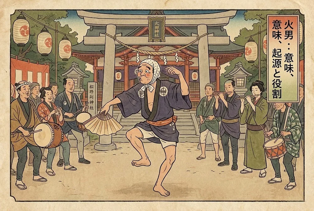 Hyottoko (火男): the comic mask that blows on the fire