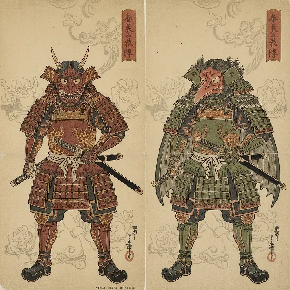 Mempo et Mengu : les masques d'armure samouraï (histoire et types), masque japonais fait main Dai Yokai en Bretagne