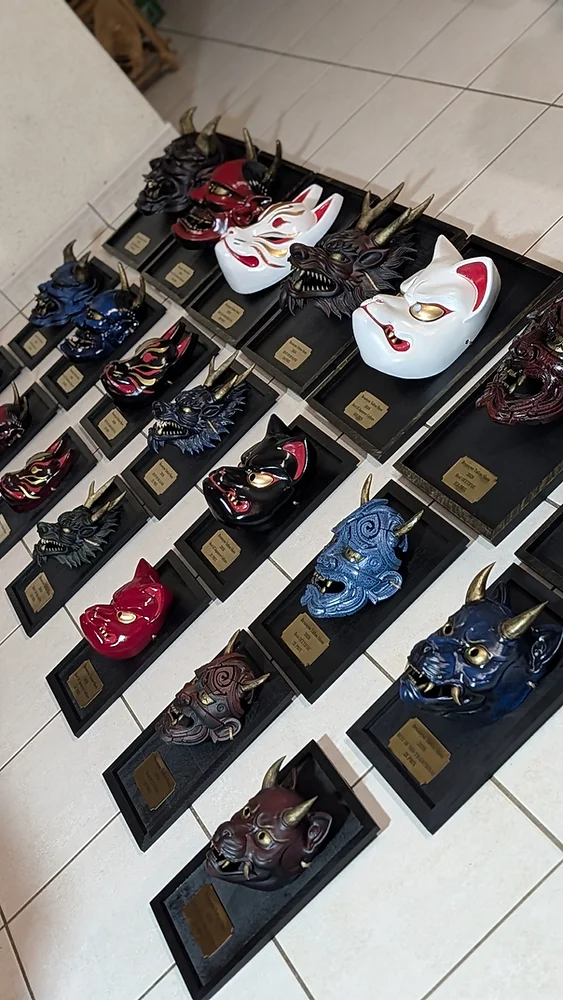 Trophées BITS 2026 : 21 masques japonais faits main, masque japonais fait main Dai Yokai en Bretagne