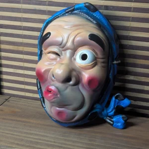 Masque Hyottoko Japonais Porte-Bonheur, masque japonais fait main par Dai Yokai