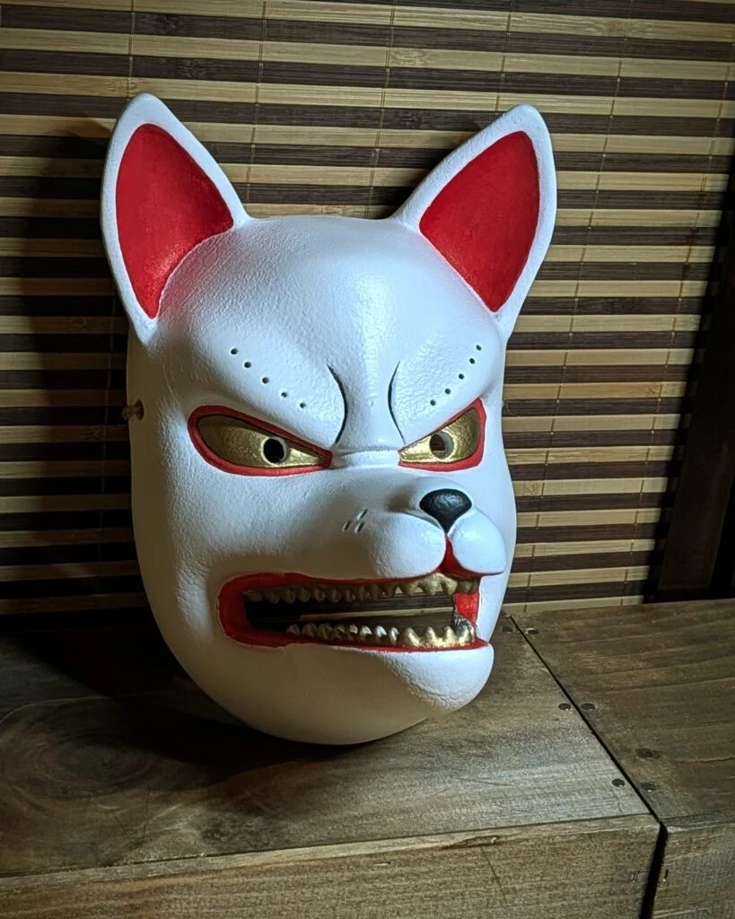 White Kitsune Mask - Handmade Japanese Fox Mask