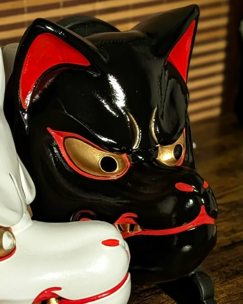 Traditional Black Kitsune Mask