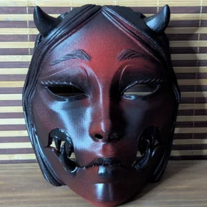 Masque Kuchisake Onna Articulé Cosplay, masque japonais fait main par Dai Yokai