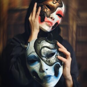 Masque Kuchisake x Adopte ton Poulpe Collab, masque japonais fait main par Dai Yokai