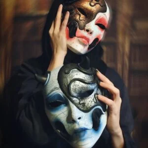 Masque Kuchisake x Adopte ton Poulpe Collab, masque japonais fait main par Dai Yokai