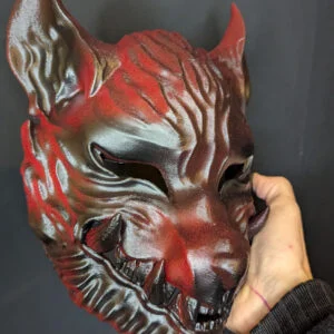 Masque Okami loup japonais fait main Dai Yokai