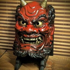 Masque Oni Rouge, masque japonais fait main par Dai Yokai