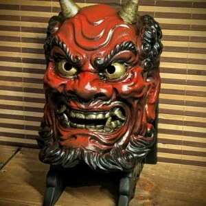 Masque Oni Rouge, masque japonais fait main par Dai Yokai
