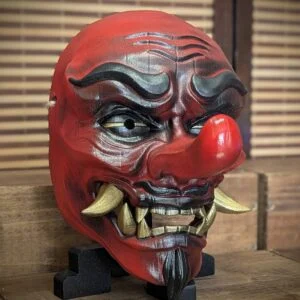 Masque Tengu Japonais, masque japonais fait main par Dai Yokai
