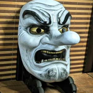 Masque Tengu Blanc Traditionnel, masque japonais fait main par Dai Yokai