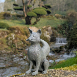 Statuette Kitsune Inari Porte-Bonheur, statue japonaise décorative par Dai Yokai